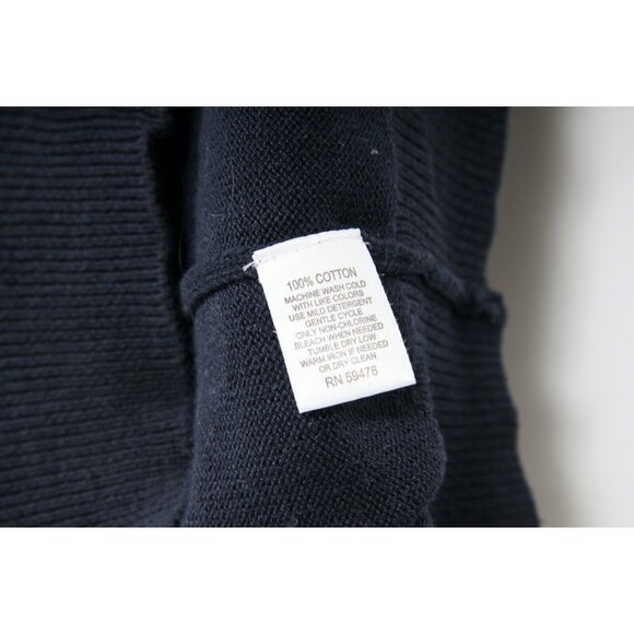 Grayson & Dunn Mens Henley Pullover Sweater Hoodie Medium Navy Blue Stretch - Picture 6 of 11